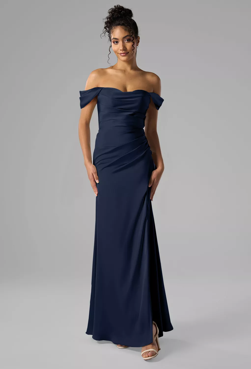 AW Nieve Dark Navy  Long Bridesmaid Dresses